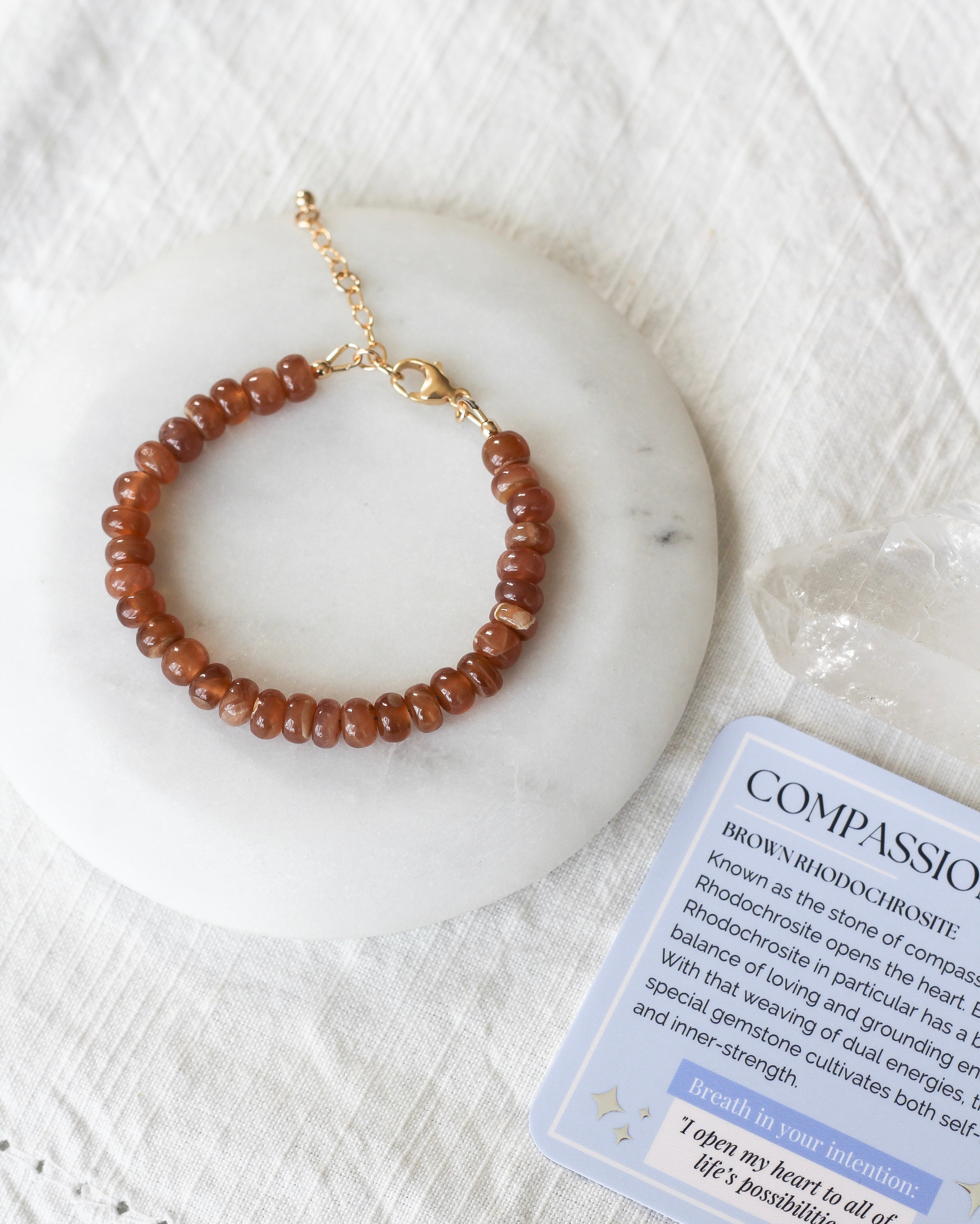 Compassion Gemmy Bracelet | Brown Rhodochrosite