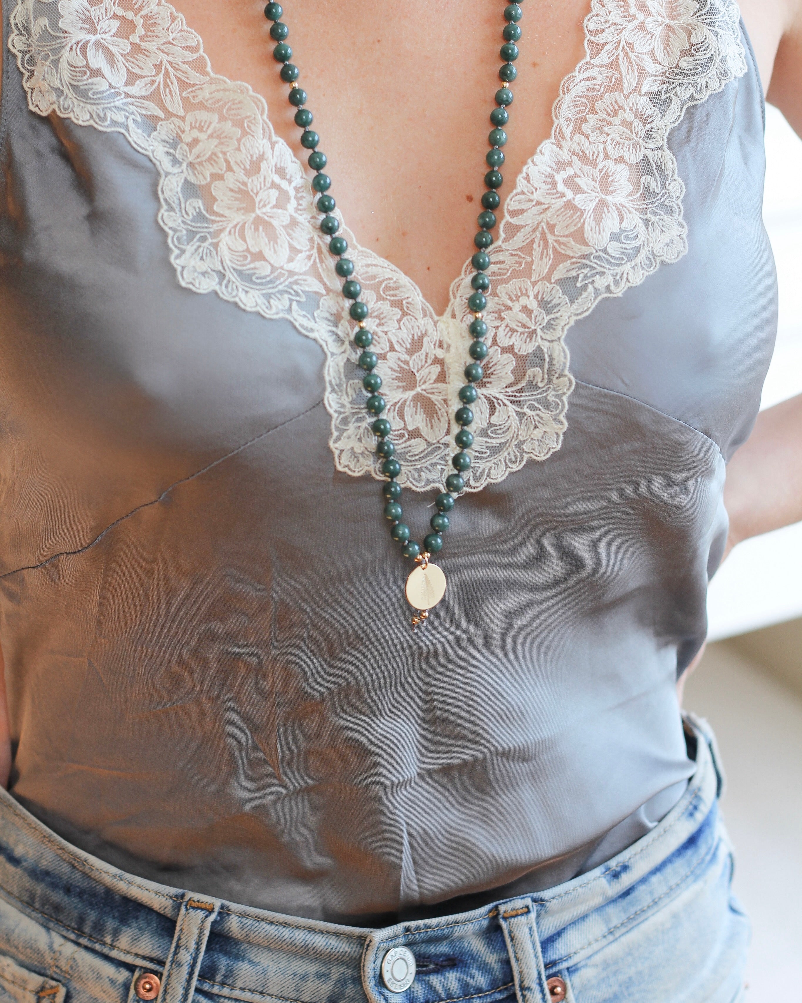 Devotion Mala Pendant Necklace | Guatemalan Jade