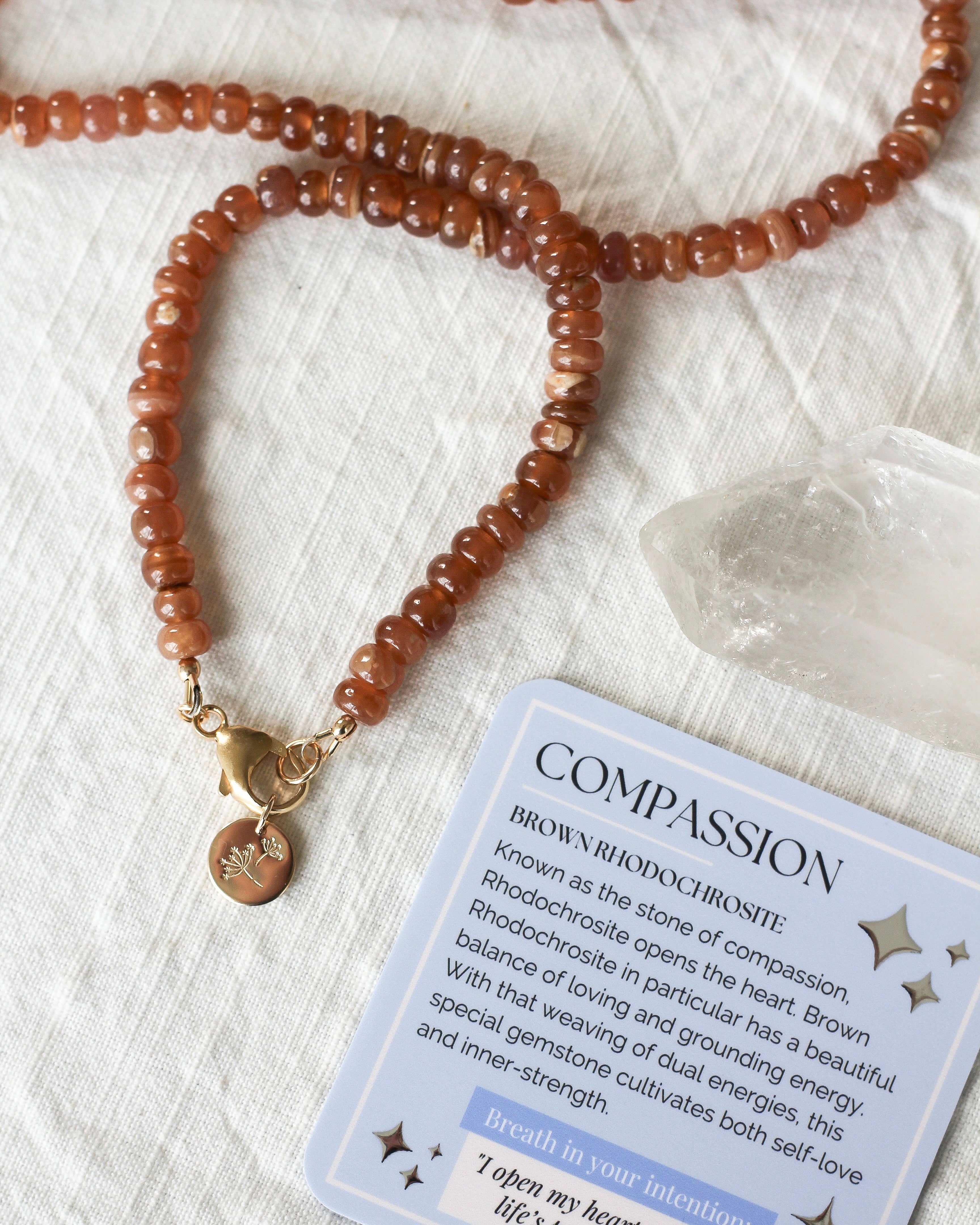 Compassion Gemmy Necklace | Brown Rhodochrosite