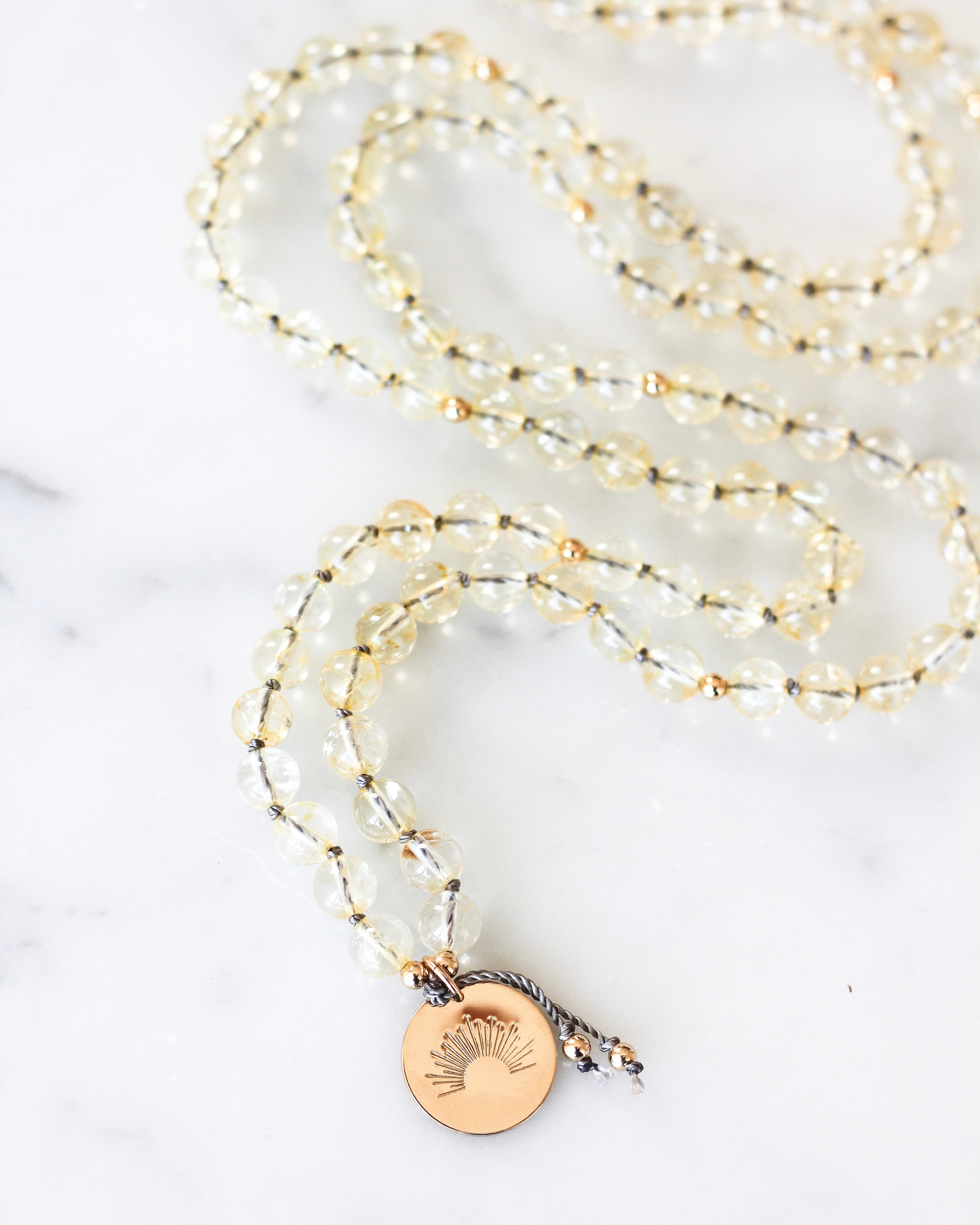 Abundance Mala Pendant Necklace | Citrine