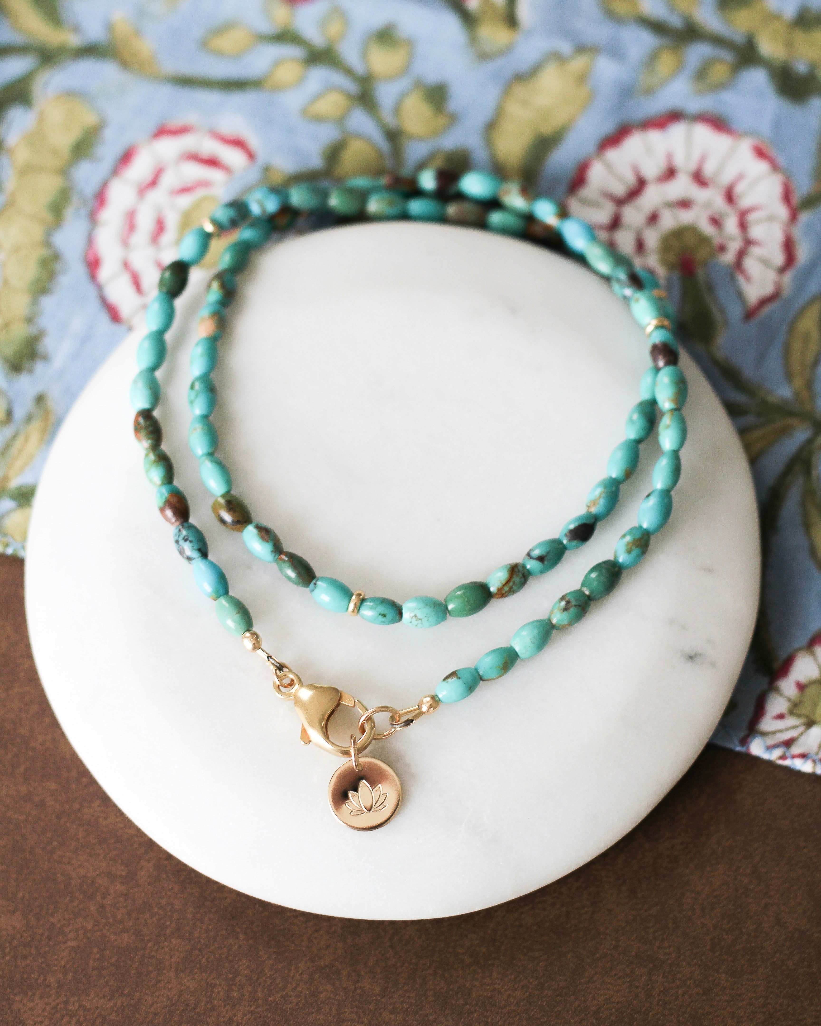 Serenity Barrel Necklace | Turquoise