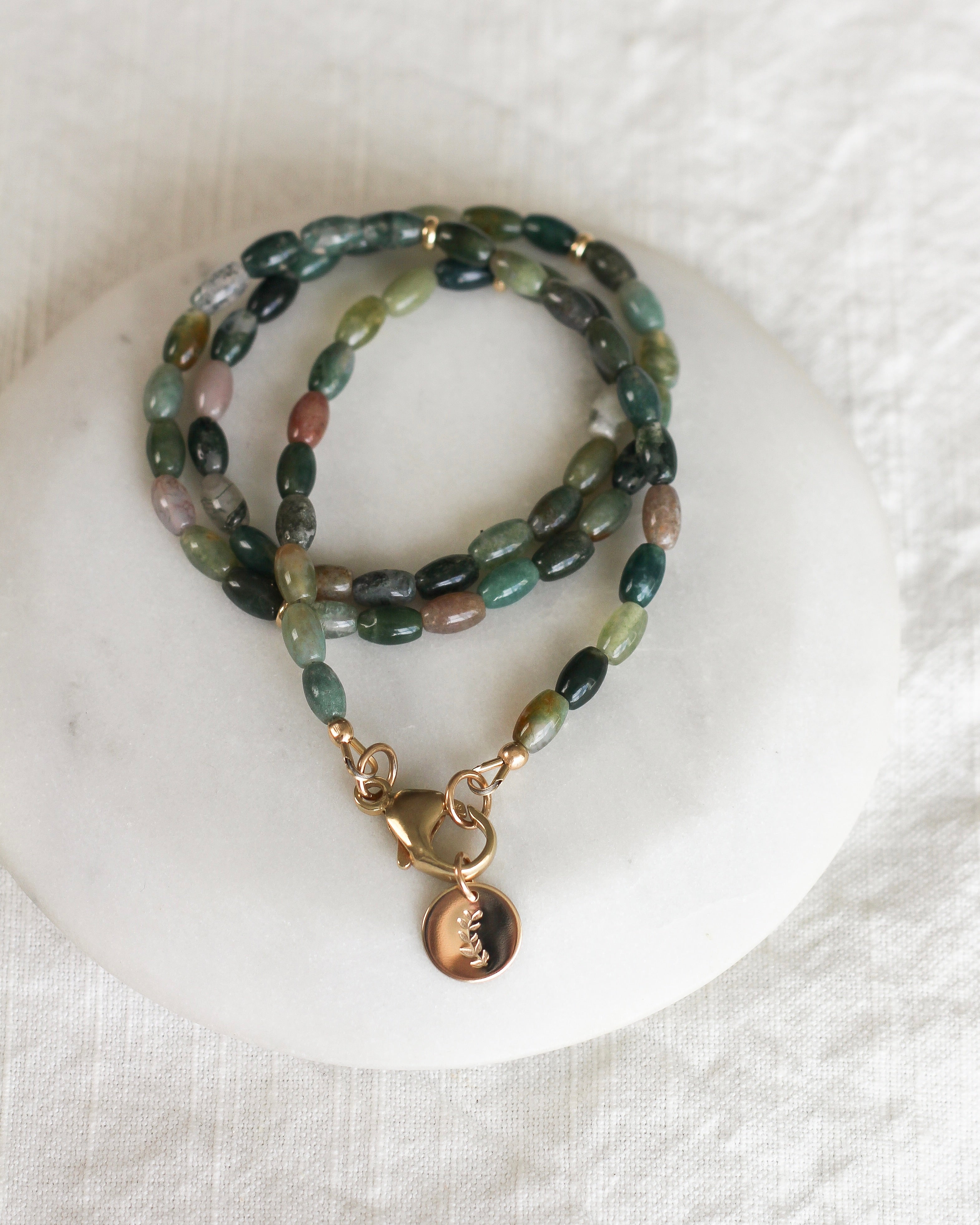 Haven Barrel Necklace | Indian Agate