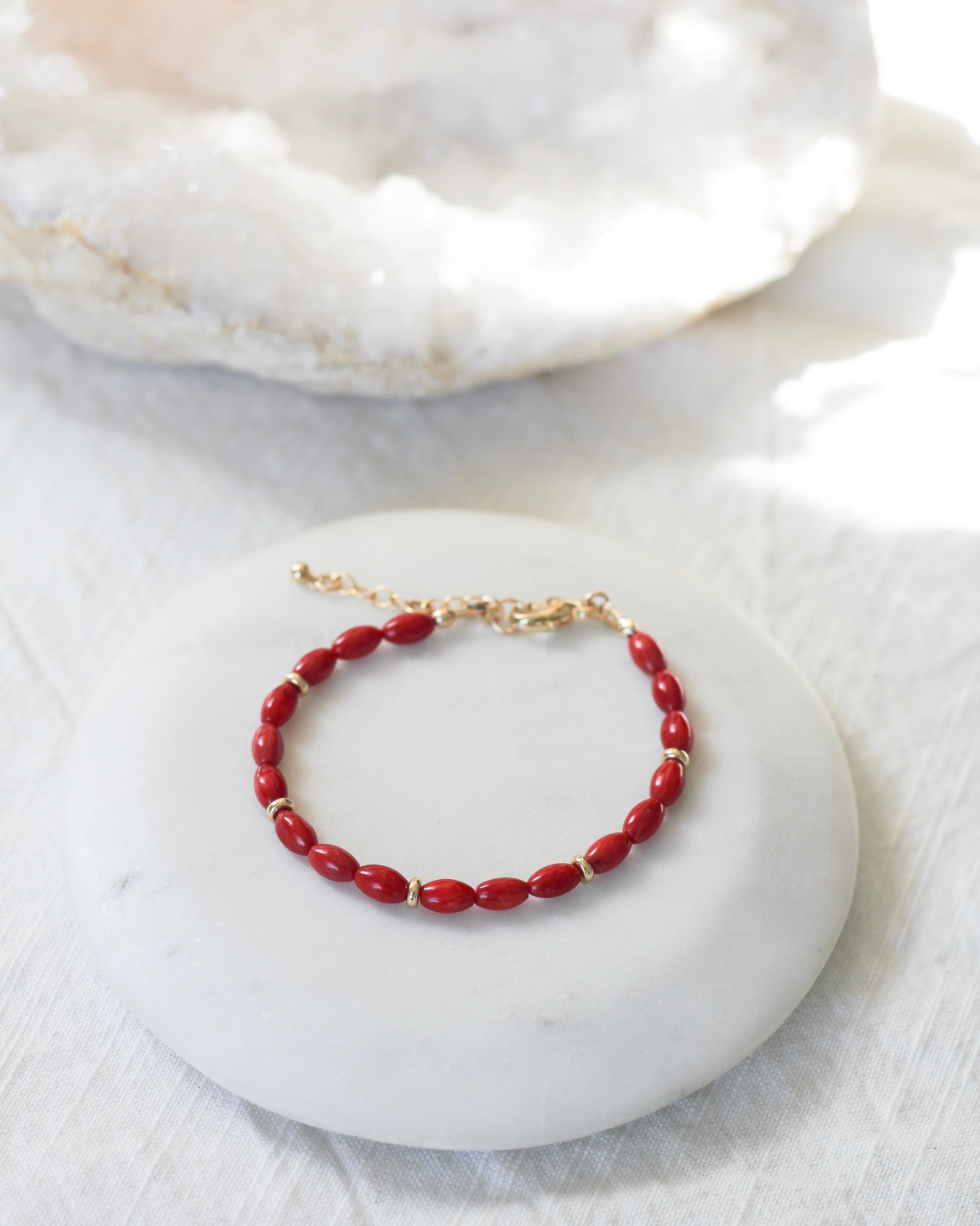 Vibrance Barrel Bracelet | Red Coral