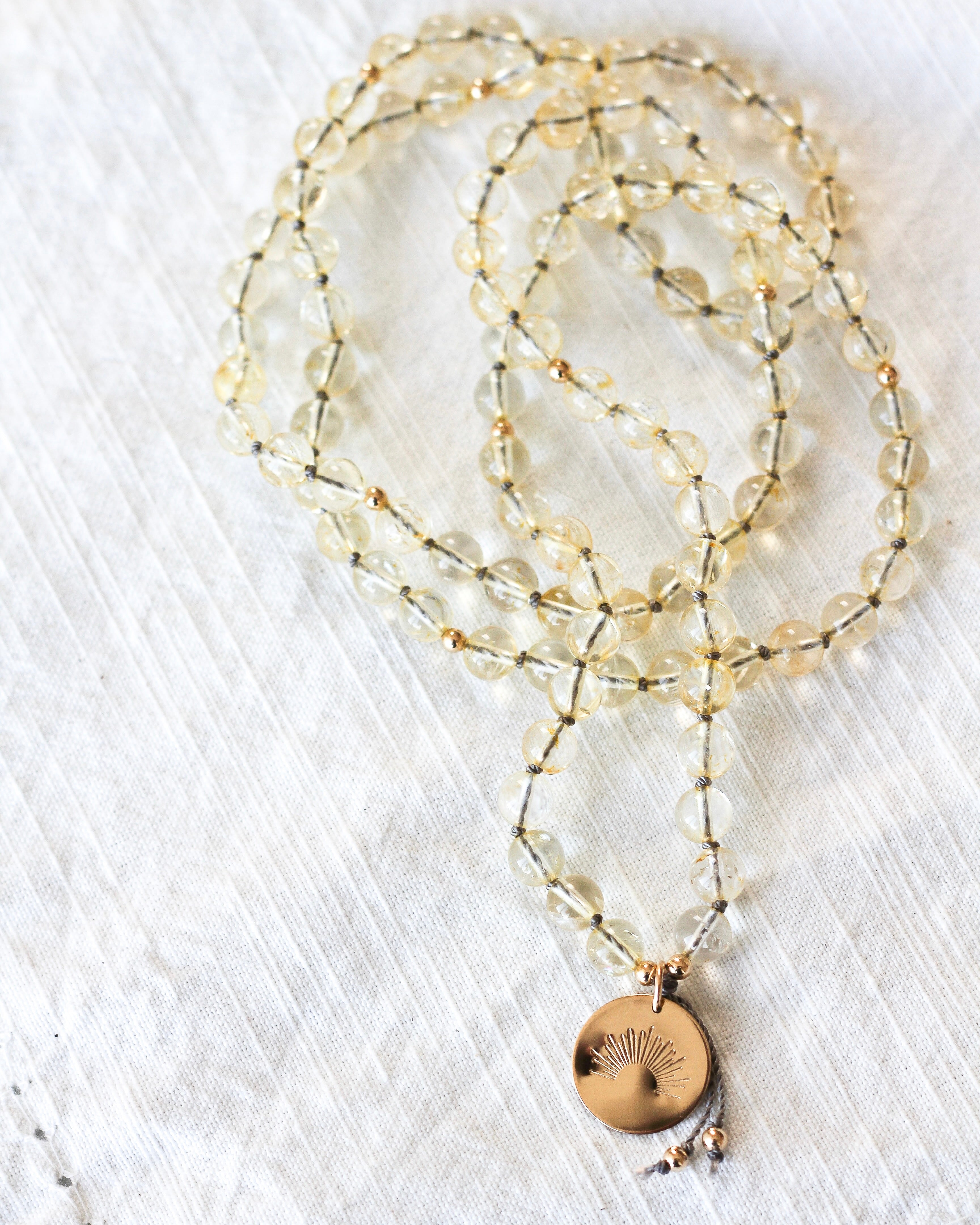 Abundance Mala Pendant Necklace | Citrine