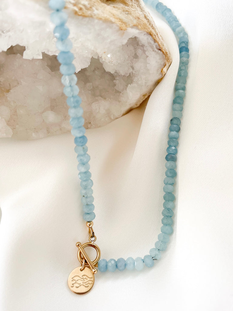 aquamarine intention necklace
