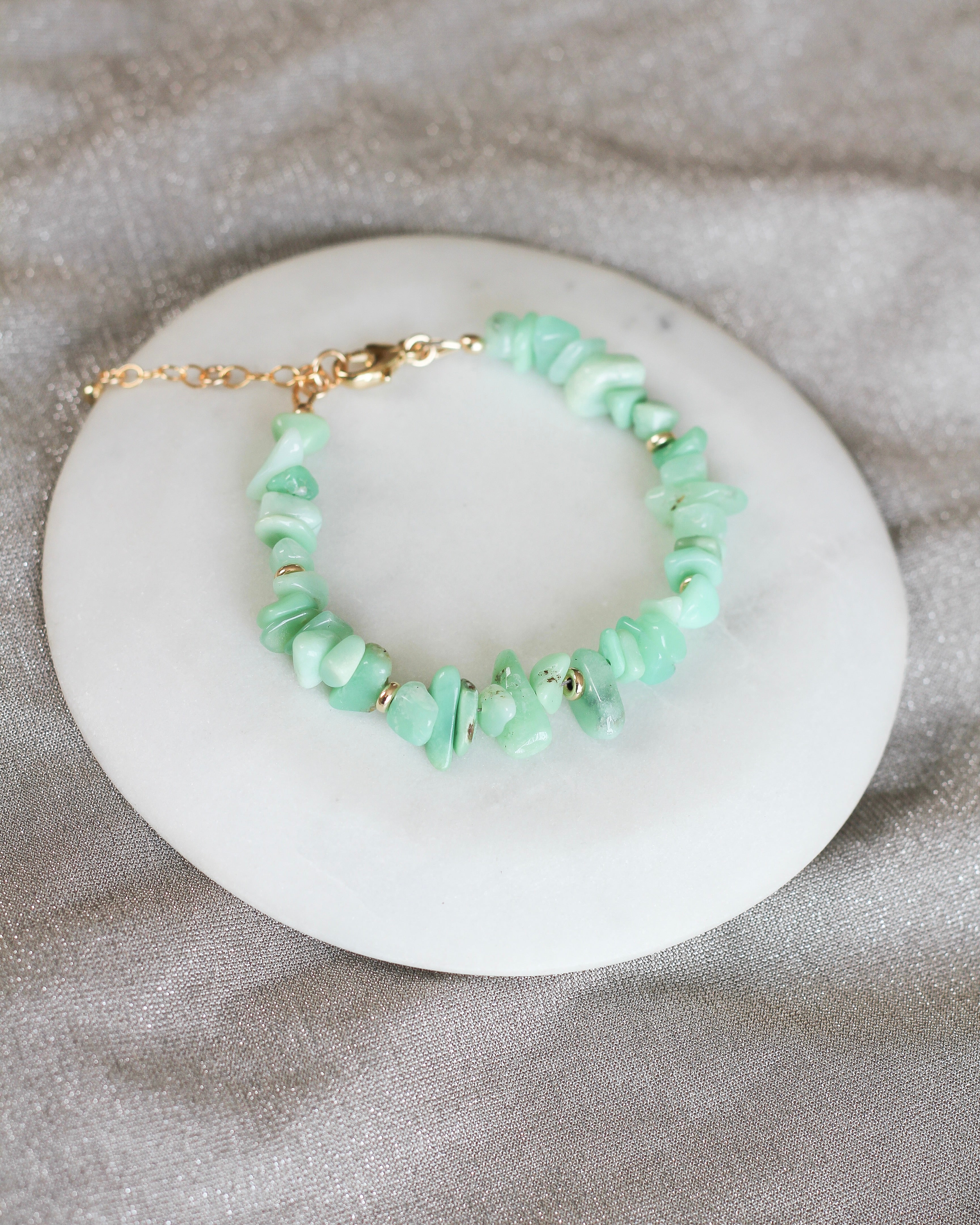 Brighten Pebble Bracelet | Chrysoprase