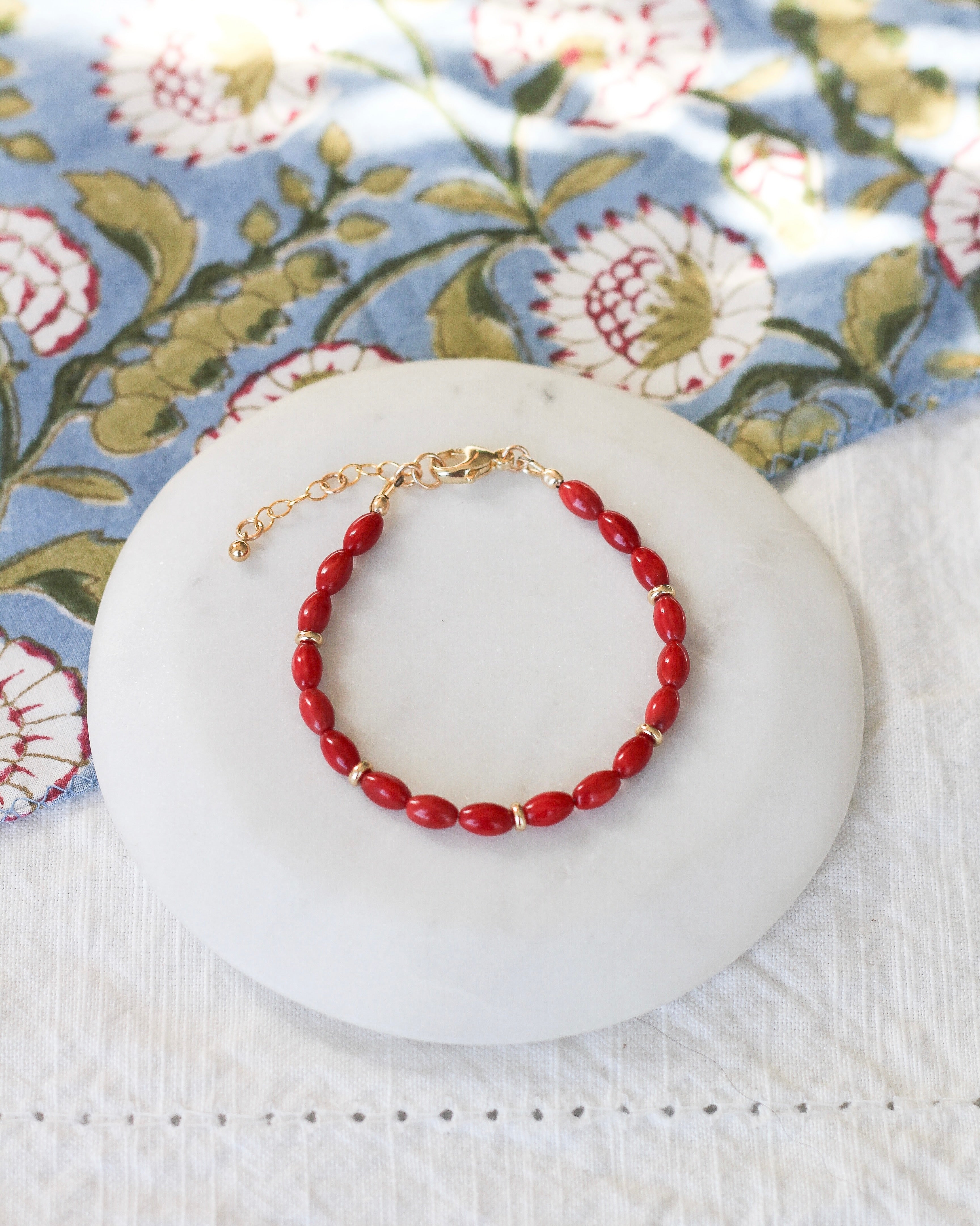 Vibrance Barrel Bracelet | Red Coral
