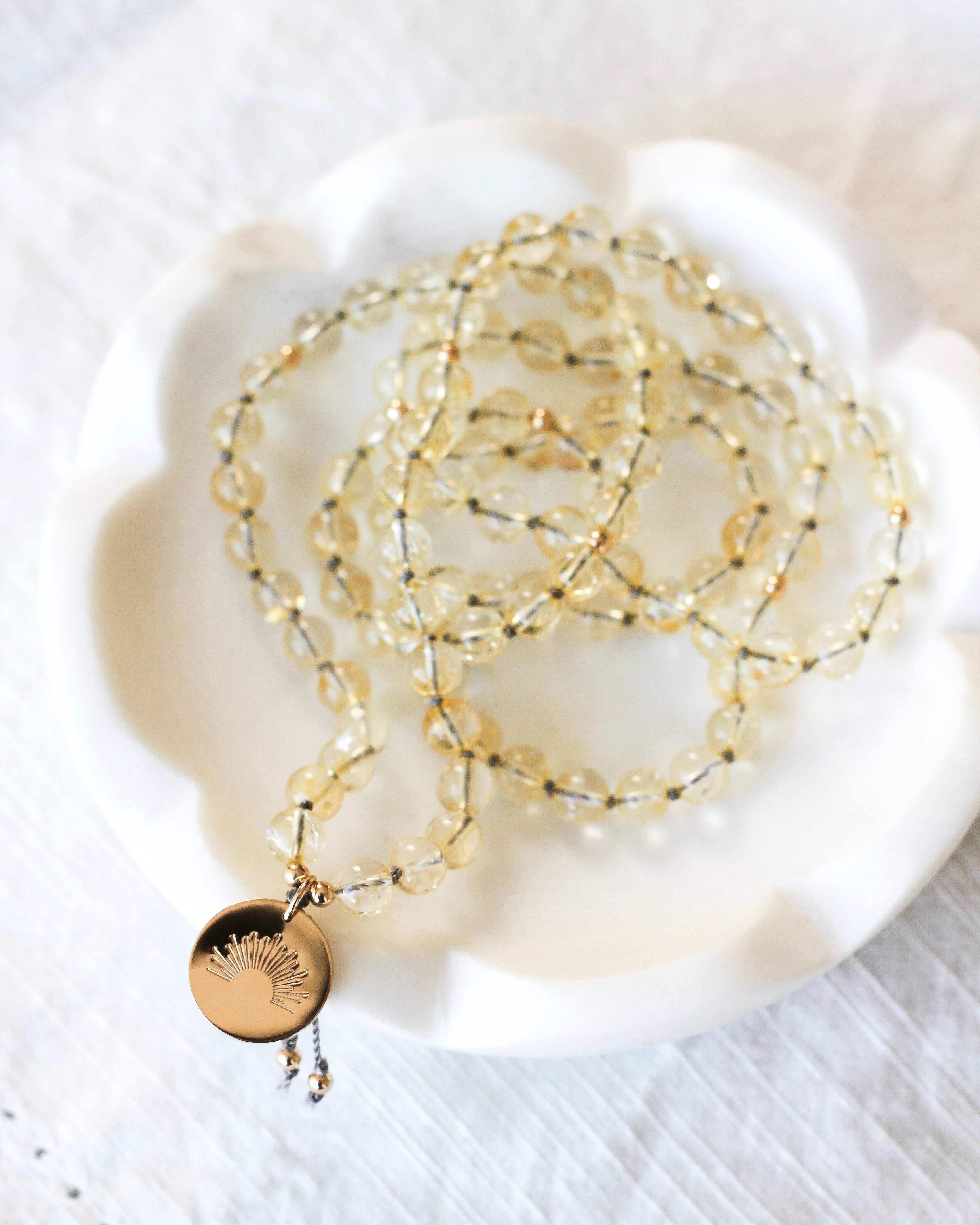 Abundance Mala Pendant Necklace | Citrine