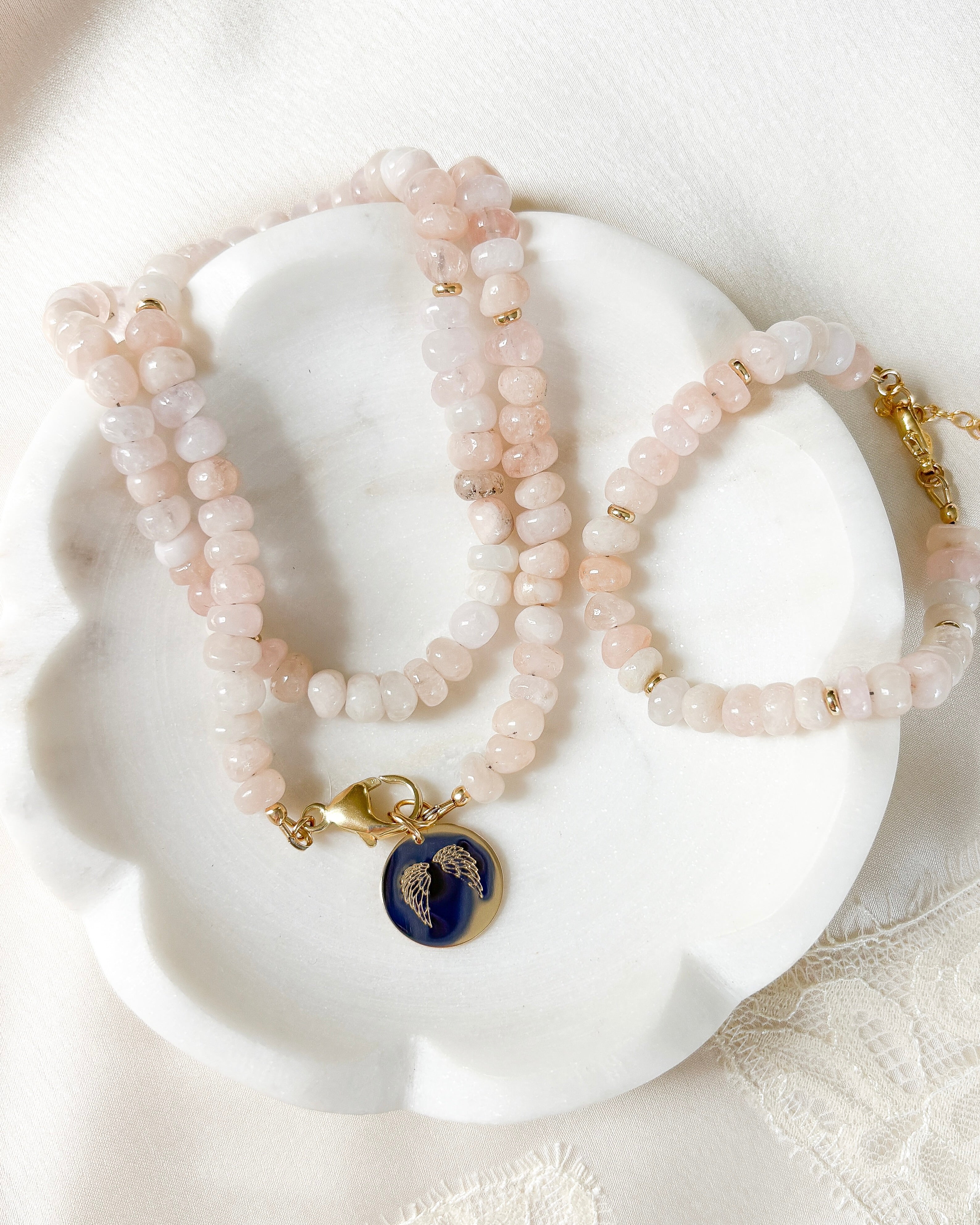 Blissful Pebble Necklace | Morganite