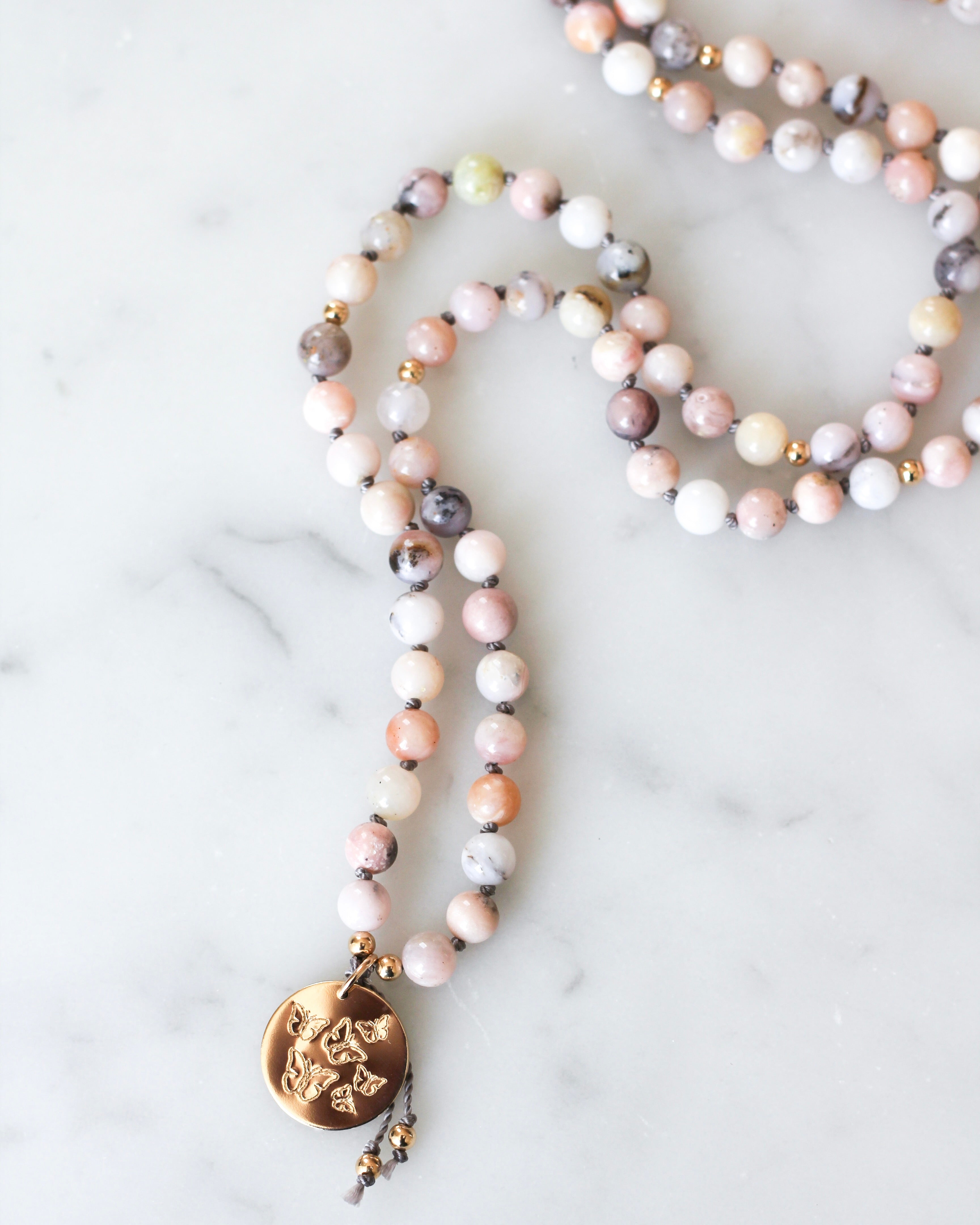 Restore Mala Pendant Necklace | Pink Opal