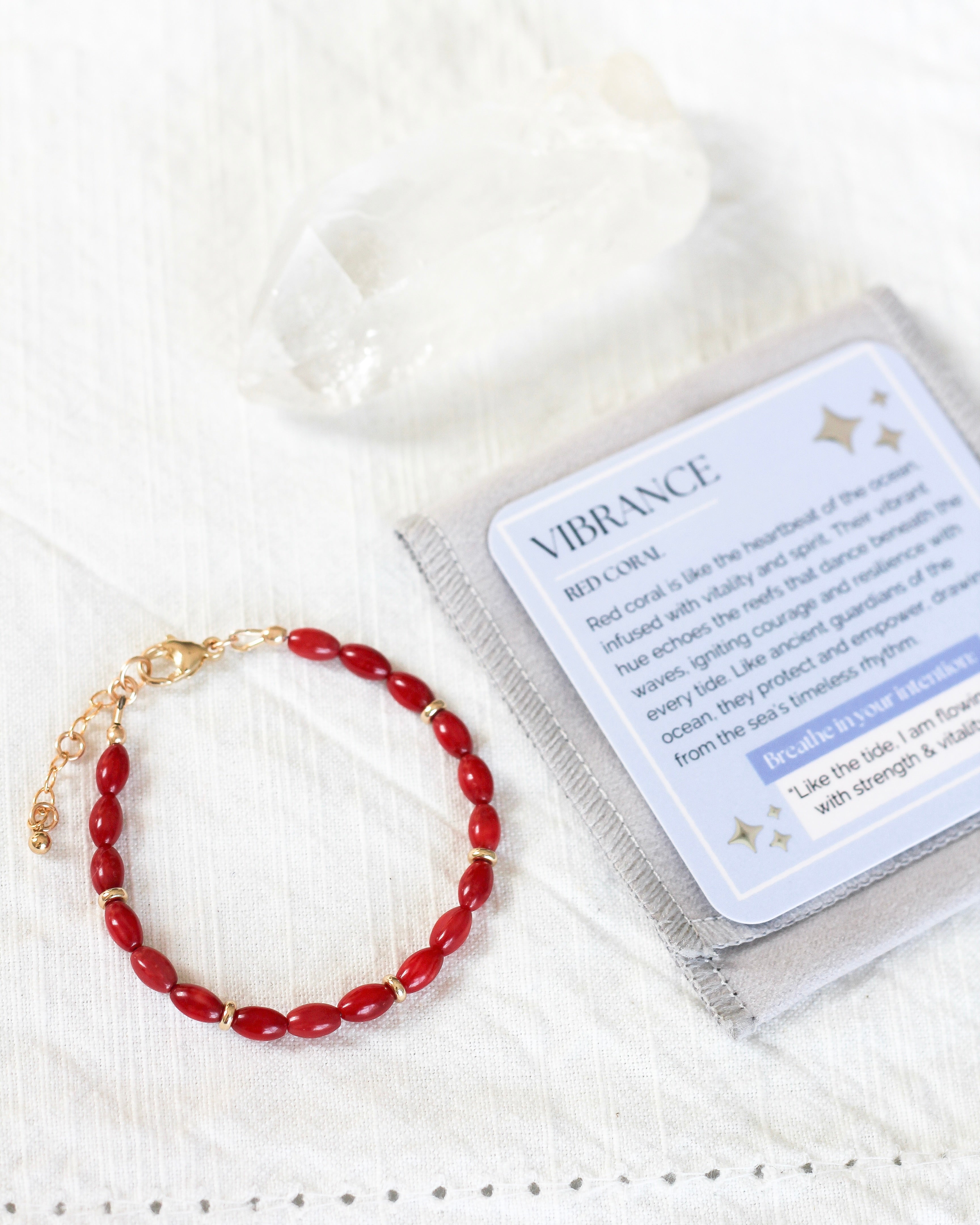 Vibrance Barrel Bracelet | Red Coral