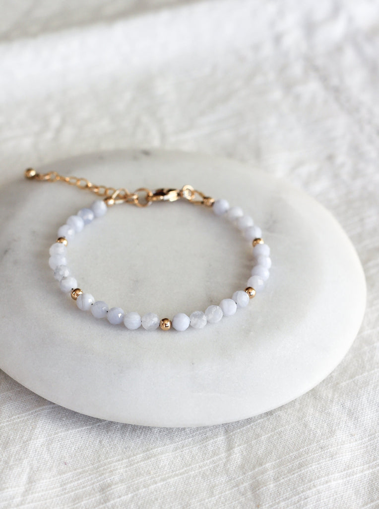Blue Lace Agate Intention Necklace | Stay True Collection
