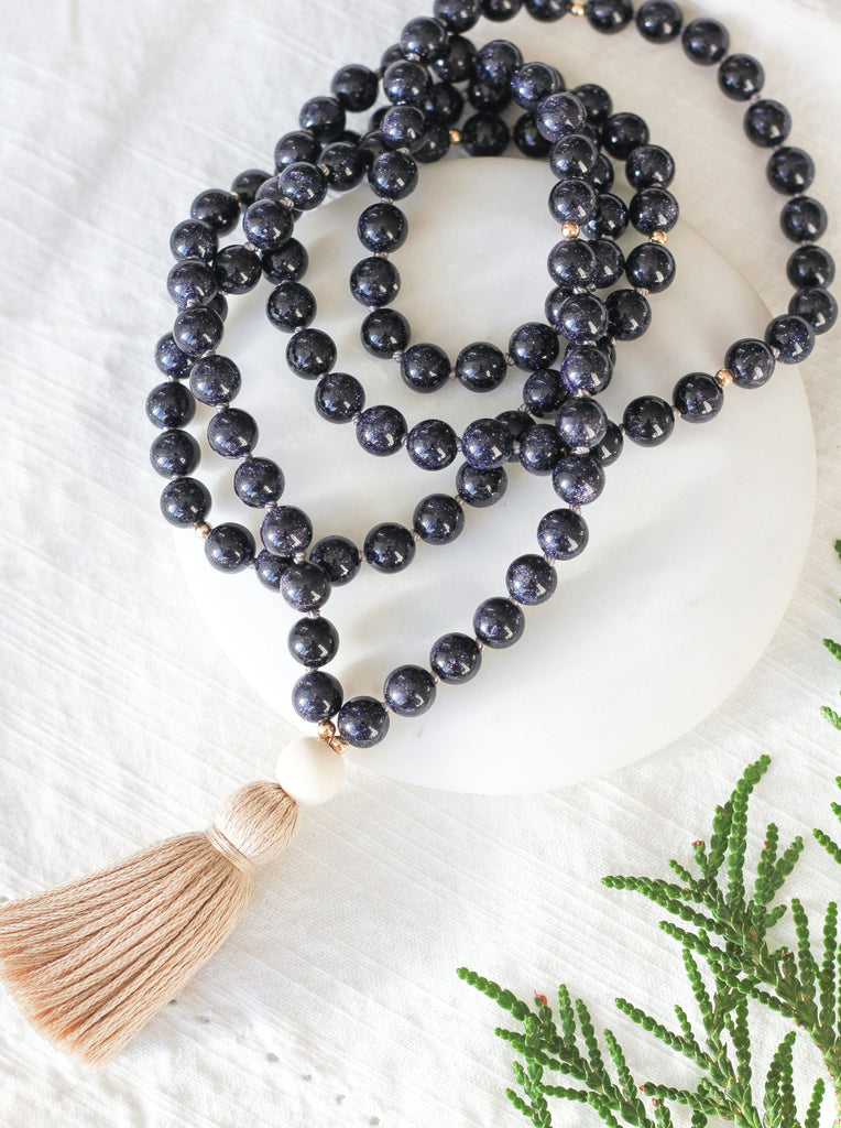 goldstone mala bead necklace from the wonder collection