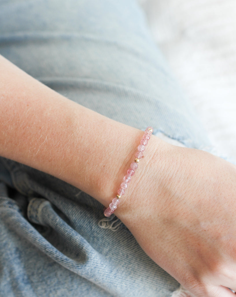 strawberry quartz intention  bracelet