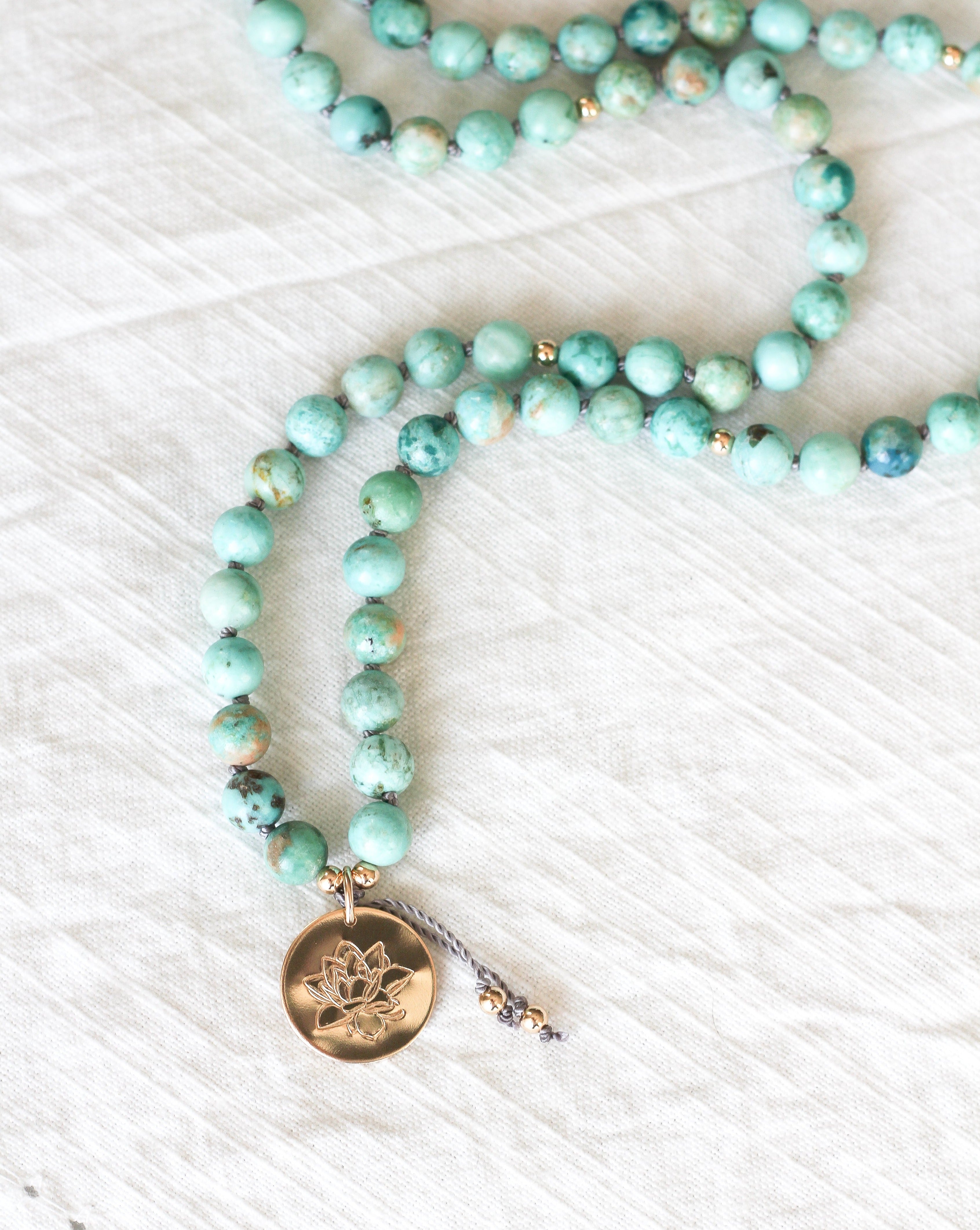 turquoise mala pendant necklace