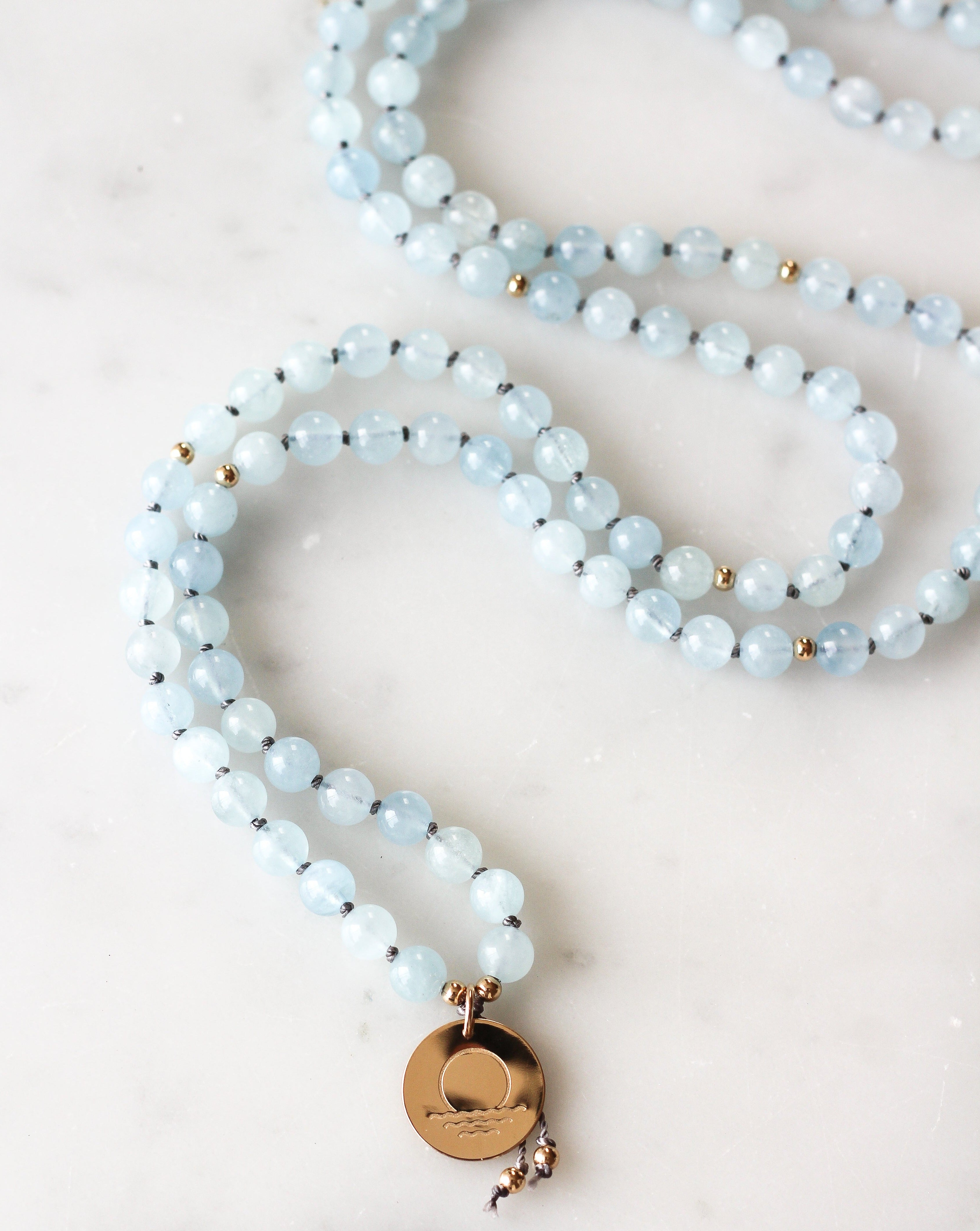 Tranquility Mala Pendant Necklace with Stamp Pendant