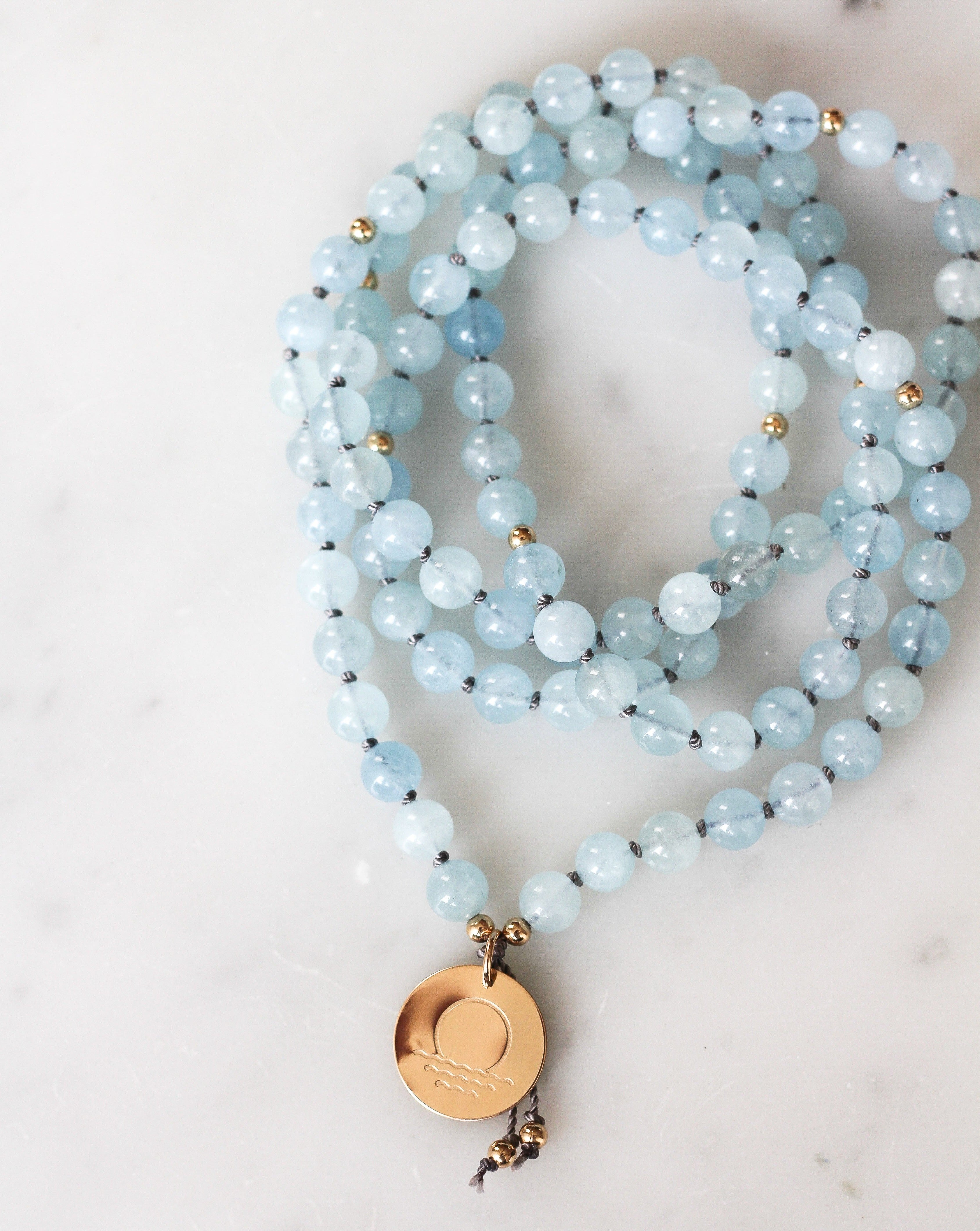 Tranquility Mala Pendant Necklace with Stamp Pendant