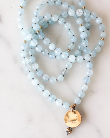 Tranquility Mala Pendant Necklace with Stamp Pendant