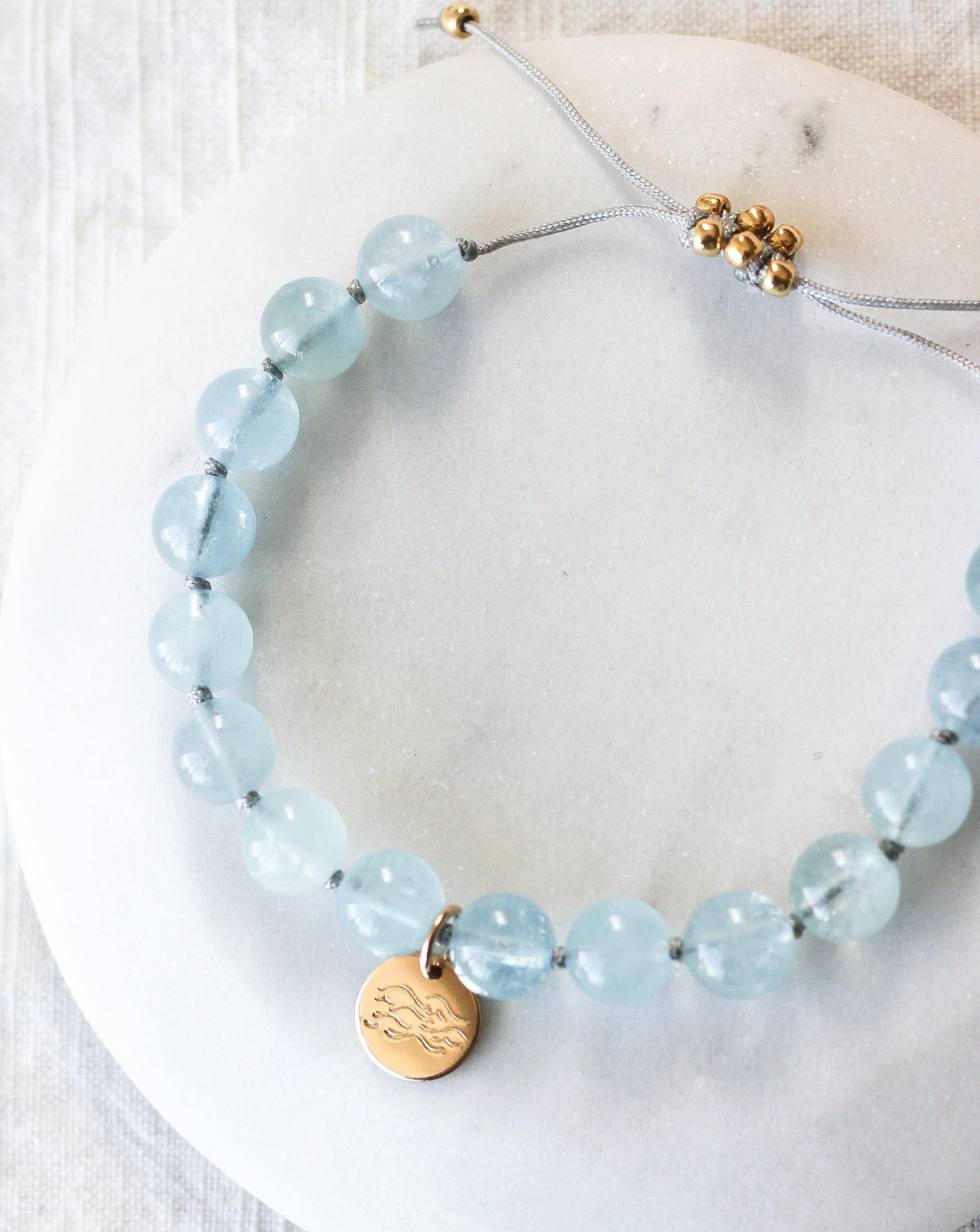 Aquamarine Mala Bracelet