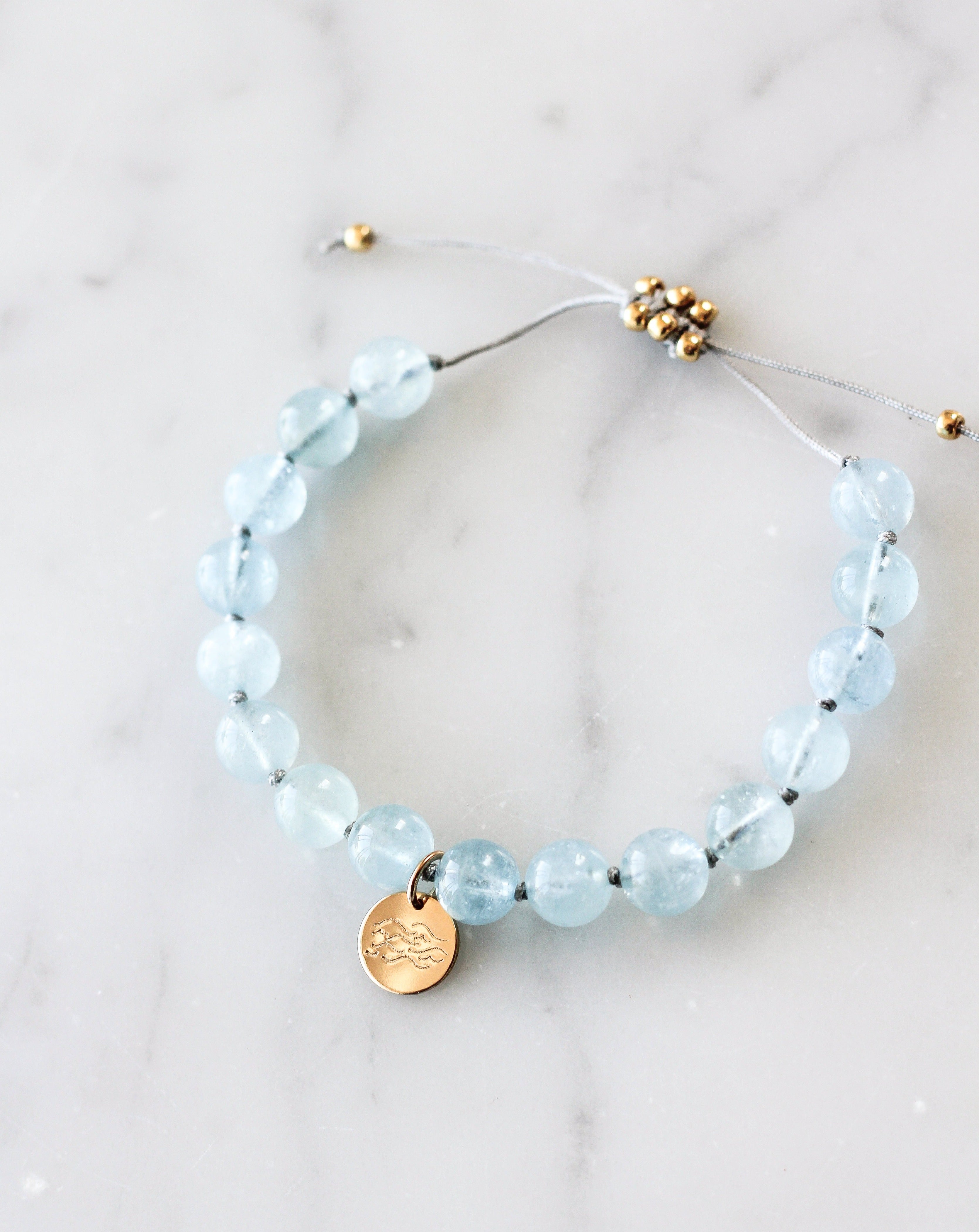 Aquamarine Mala Bracelet