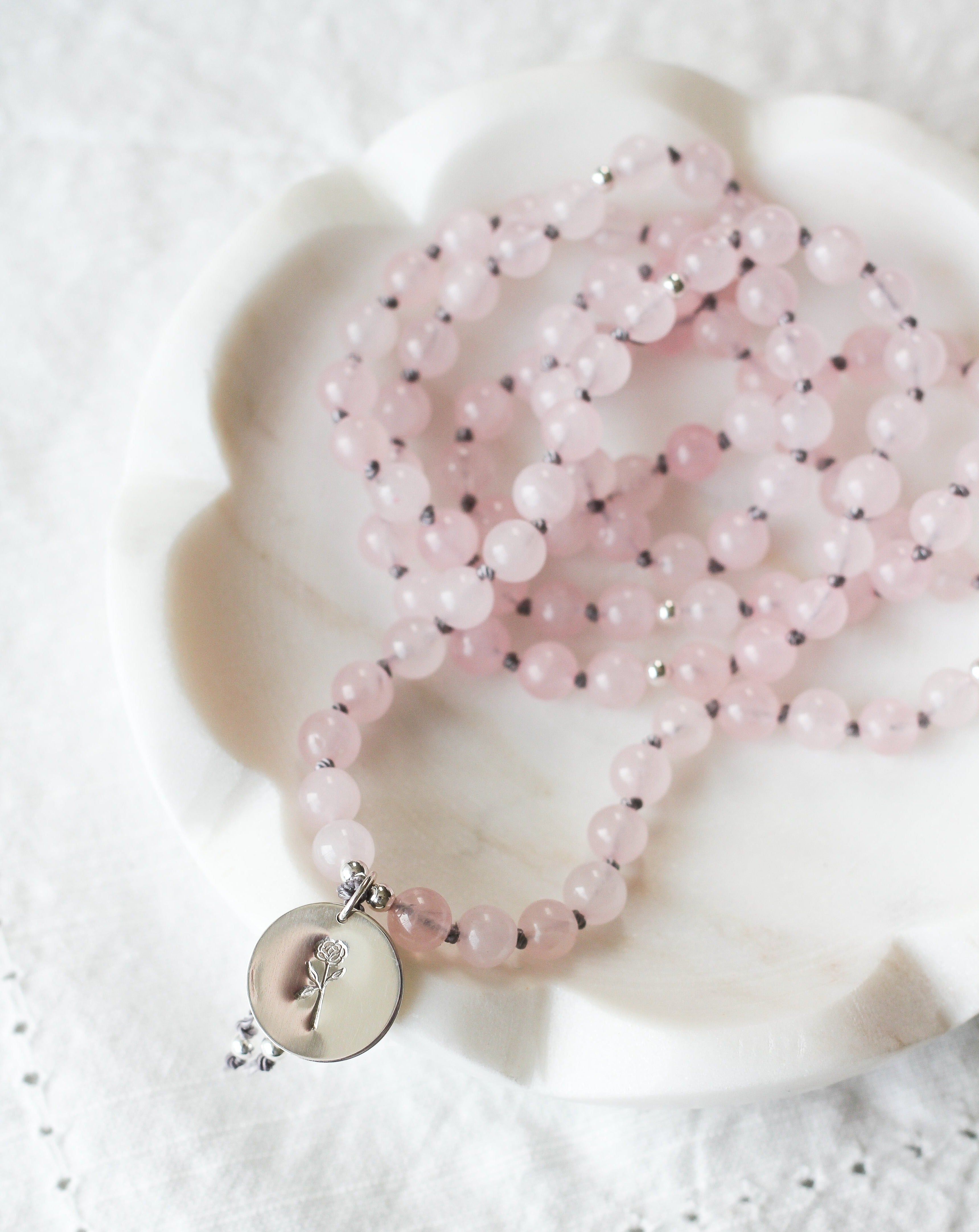 Love Mala Pendant w/ Rose Quartz
